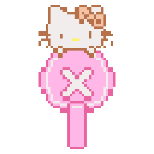 Kitty猫魔法棒 - 动物萌宠 - 64 × 64 - 拼豆图纸与作品详情