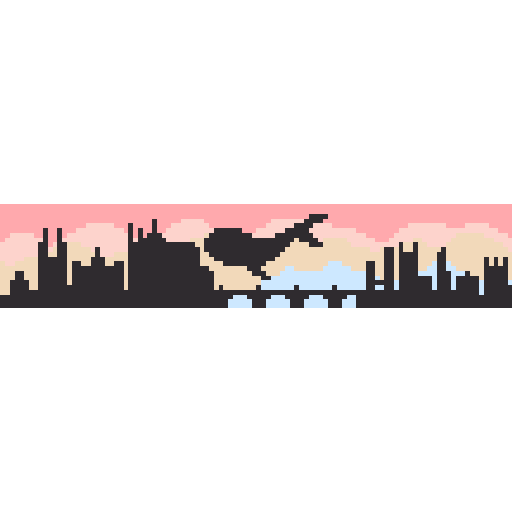 城市上空鲸鱼 - 风景建筑 - 108 × 22 - 拼豆图纸与作品详情